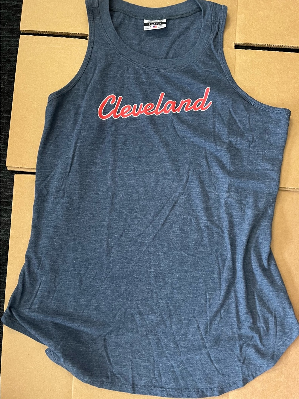 Cleveland Script Tank Top - Navy Blue by Where I’m From